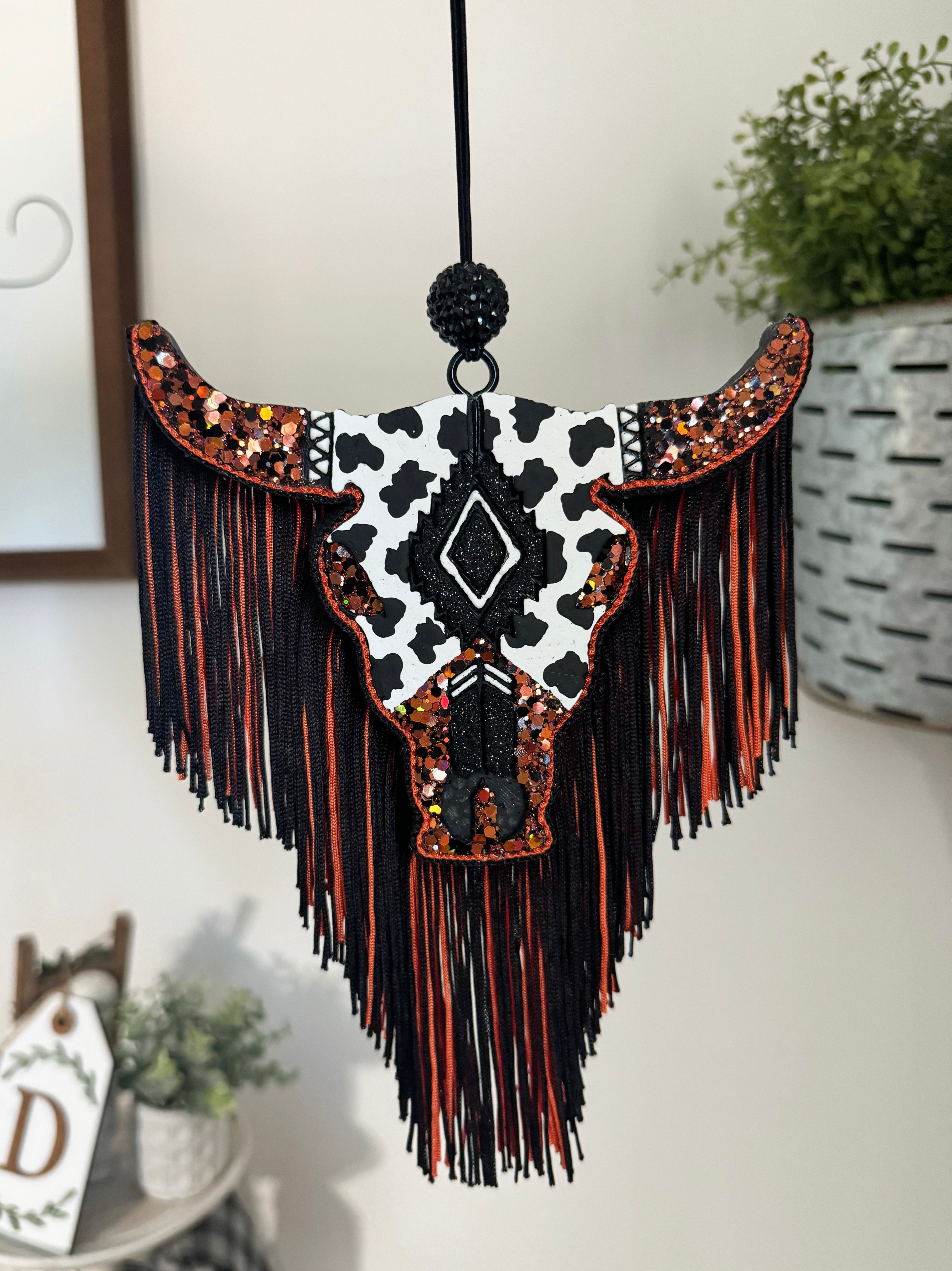 Orange & Black Large Aztec Bull – Sierras Freshies